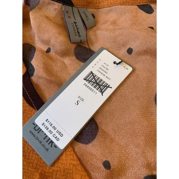 Anthropologie Bl-nk Orange Ariana Wrap Blouse Size Small NWT $118 - Picture 10 of 10